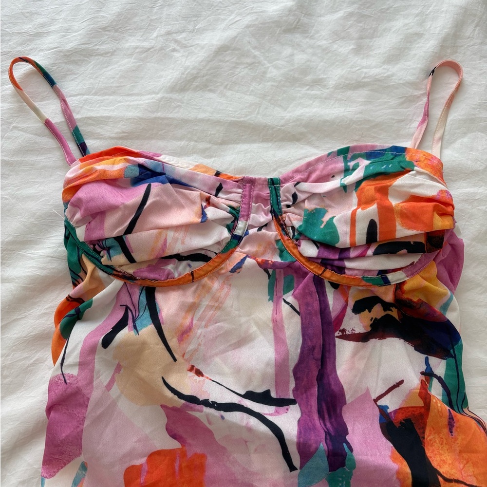 PrettyLittleThing Multicolor Abstract Dress. - Picture 3 of 5